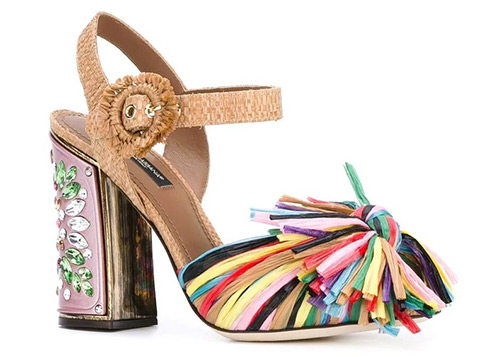Fringe embellished sandals, Dolce & Gabbana